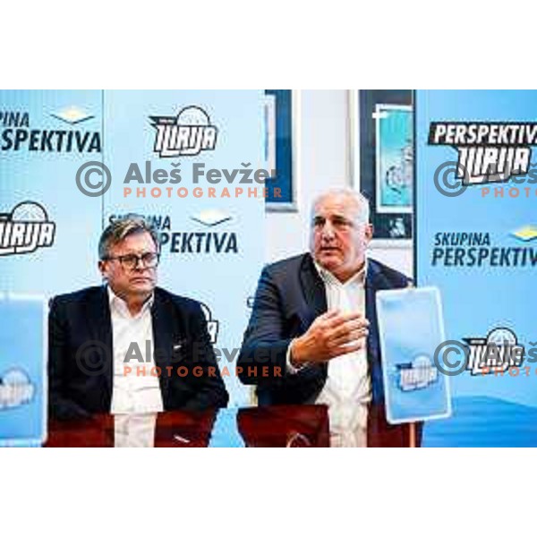 Dari Juzna and Sasa Doncic during Perspektiva Ilirija press conference in Hala Tivoli, Ljubljana, Slovenia on November 5, 2025