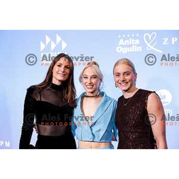 Sara Isakovic, Janja Garnbret and Neza Klancar during Gala Charity Night of Slovenia Olympic Committee in Union Hotel, Ljubljana, Slovenia on November 5, 2025