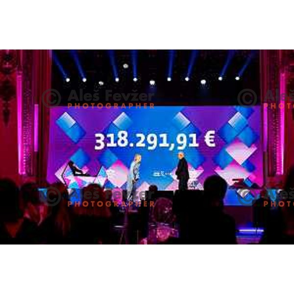 Janja Garnbret and Anze Baselj during Gala Charity Night of Slovenia Olympic Committee in Union Hotel, Ljubljana, Slovenia on November 5, 2025