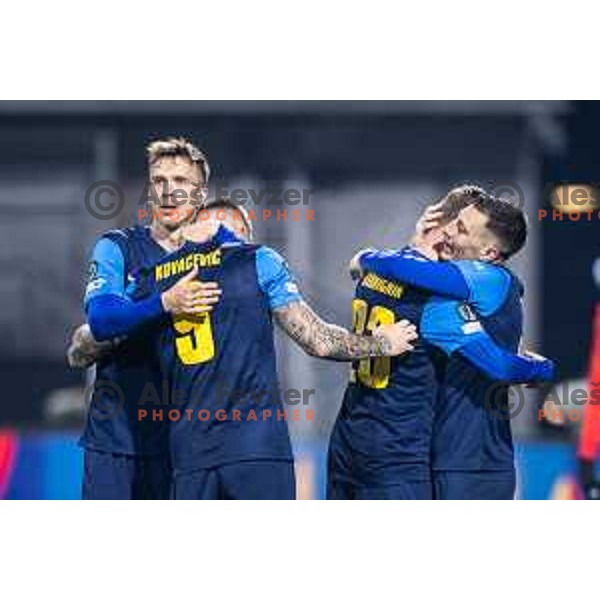 Mario Kvesic celebrates goal during UEFA Conference League 2025/26 football match between NK Celje (SLO) and Legia Warszawa (POL) in Stadion z’dezele, Celje, Slovenia on November 6, 2025. Photo: Jure Banfi
