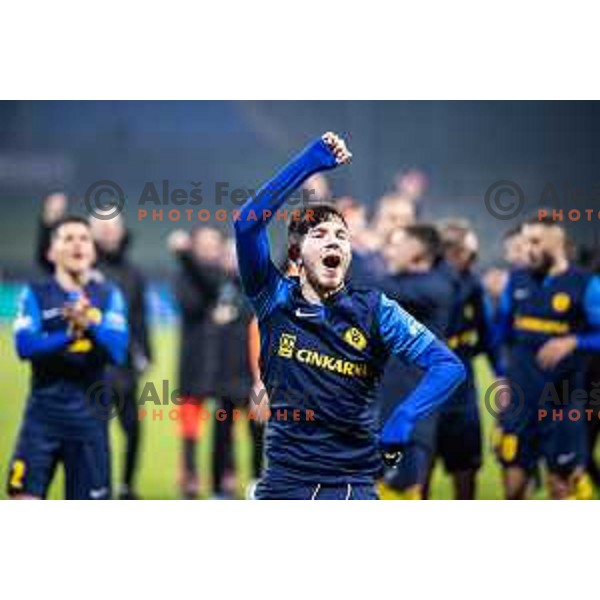 Nikita Iosifov celebrates victory after UEFA Conference League 2025/26 football match between NK Celje (SLO) and Legia Warszawa (POL) in Stadion z’dezele, Celje, Slovenia on November 6, 2025. Photo: Jure Banfi