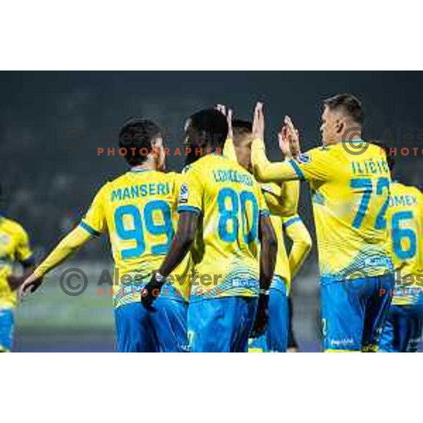 Kamil Manseri and Josip Ilicic celebrate goal during Prva liga Telemach 2025/26 football match between NK Mura and NK Koper in Fazanerija, Murska Sobota, Slovenia on November 7, 2025. Photo: Jure Banfi