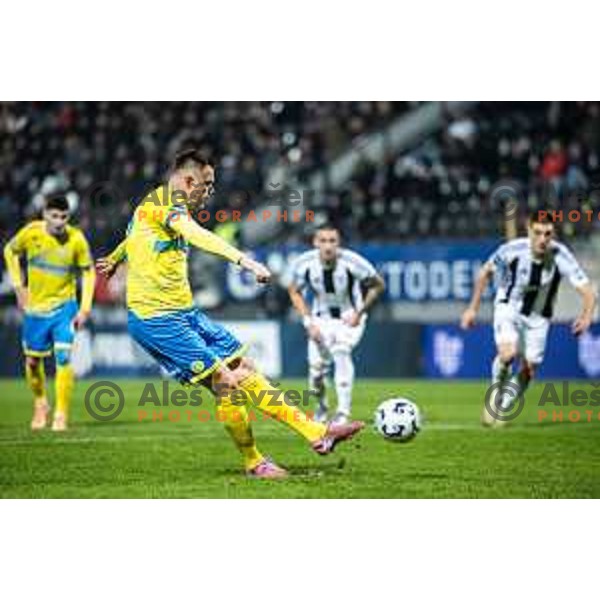 Josip Ilicic penalty kick during Prva liga Telemach 2025/26 football match between NK Mura and NK Koper in Fazanerija, Murska Sobota, Slovenia on November 7, 2025. Photo: Jure Banfi