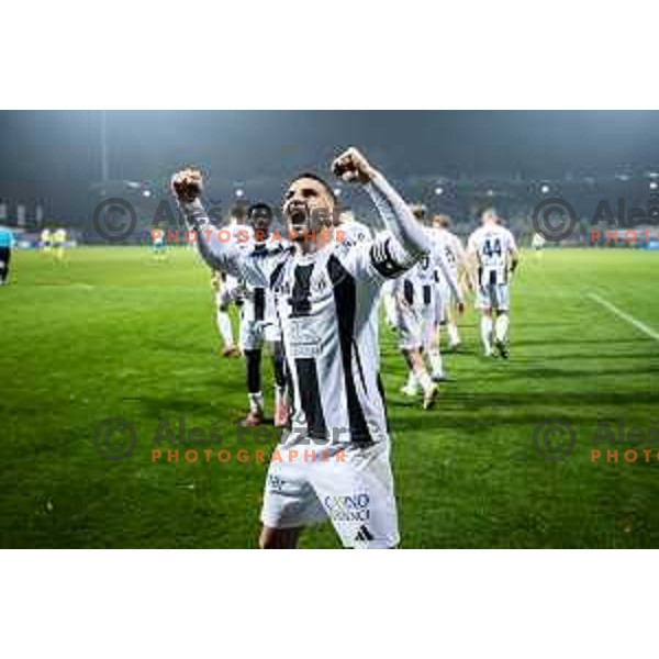 Nino Kouter celebrates during Prva liga Telemach 2025/26 football match between NK Mura and NK Koper in Fazanerija, Murska Sobota, Slovenia on November 7, 2025. Photo: Jure Banfi