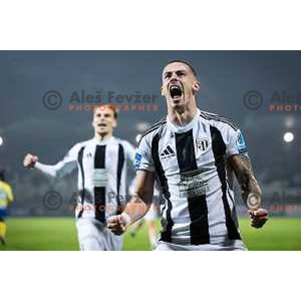 Dario Vizinger celebrates goal during Prva liga Telemach 2025/26 football match between NK Mura and NK Koper in Fazanerija, Murska Sobota, Slovenia on November 7, 2025. Photo: Jure Banfi