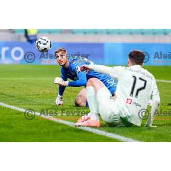 Matevz Dajcar in action during Prva liga Telemach 2025/2026 football match between Olimpija and Primorje in SRC Stozice, Ljubljana, Slovenia on Novermber 7, 2025