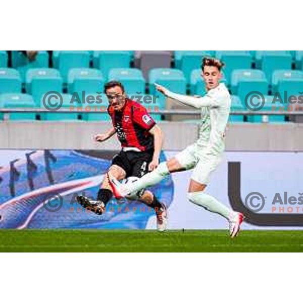 Tilen Klemencic in action during Prva liga Telemach 2025/2026 football match between Olimpija and Primorje in SRC Stozice, Ljubljana, Slovenia on Novermber 7, 2025