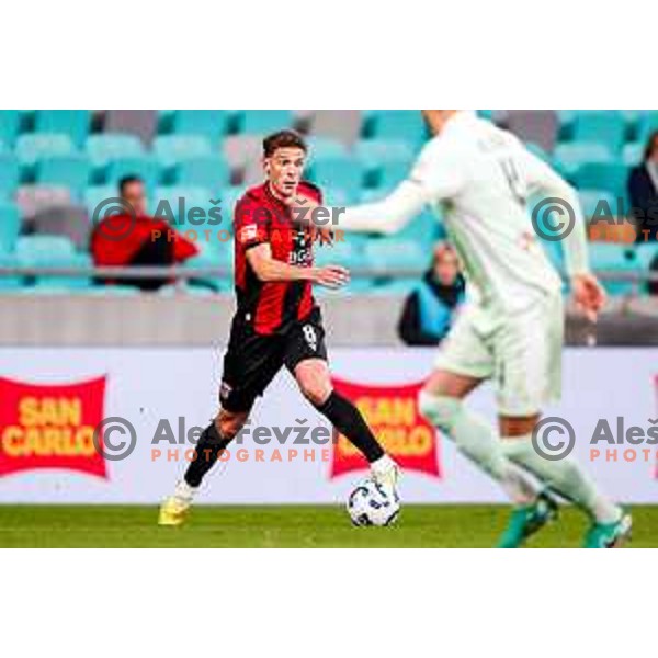 Elian Demirovic in action during Prva liga Telemach 2025/2026 football match between Olimpija and Primorje in SRC Stozice, Ljubljana, Slovenia on Novermber 7, 2025