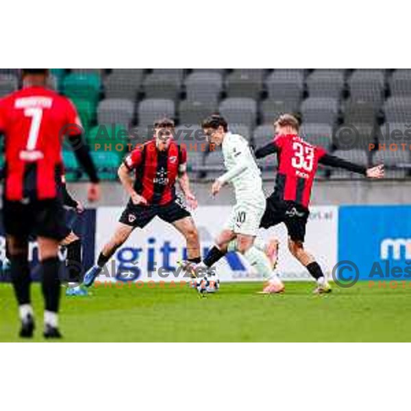 Dimitar Mitrovski in action during Prva liga Telemach 2025/2026 football match between Olimpija and Primorje in SRC Stozice, Ljubljana, Slovenia on Novermber 7, 2025