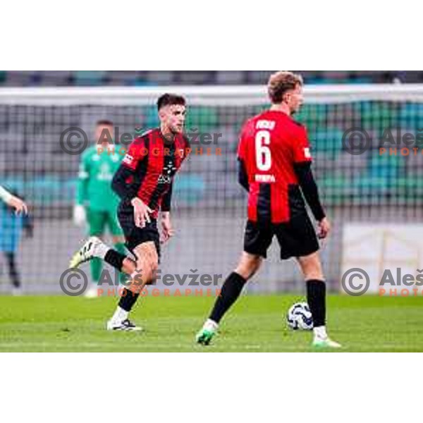 Zan Besir in action during Prva liga Telemach 2025/2026 football match between Olimpija and Primorje in SRC Stozice, Ljubljana, Slovenia on Novermber 7, 2025