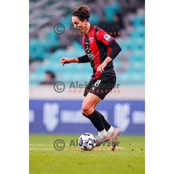 Haris Kadric in action during Prva liga Telemach 2025/2026 football match between Olimpija and Primorje in SRC Stozice, Ljubljana, Slovenia on Novermber 7, 2025