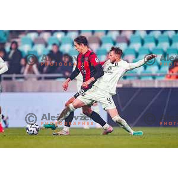 Haris Kadric in action during Prva liga Telemach 2025/2026 football match between Olimpija and Primorje in SRC Stozice, Ljubljana, Slovenia on Novermber 7, 2025