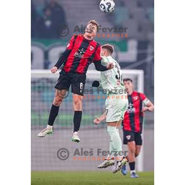 Jon Ficko in action during Prva liga Telemach 2025/2026 football match between Olimpija and Primorje in SRC Stozice, Ljubljana, Slovenia on Novermber 7, 2025