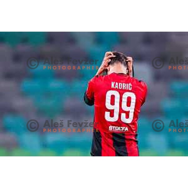 Haris Kadric in action during Prva liga Telemach 2025/2026 football match between Olimpija and Primorje in SRC Stozice, Ljubljana, Slovenia on Novermber 7, 2025