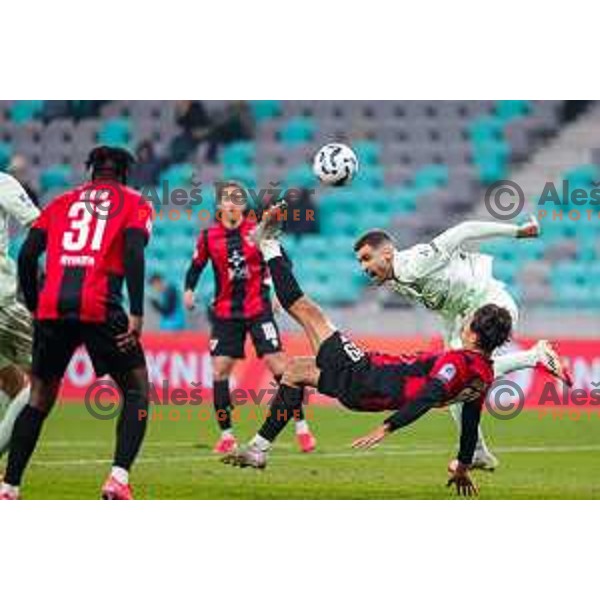 Haris Kadric in action during Prva liga Telemach 2025/2026 football match between Olimpija and Primorje in SRC Stozice, Ljubljana, Slovenia on Novermber 7, 2025