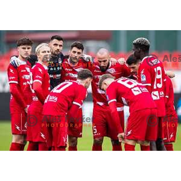 NK Aluminij starting eleven during Prva liga Telemach 2025/26 football match between NK Aluminij and NK Domzale in Sportni park Kidricevo, Slovenia on November 8, 2025. Photo: Jure Banfi