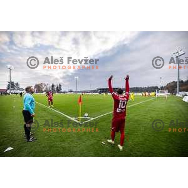 Emir Saitoski in action during Prva liga Telemach 2025/26 football match between NK Aluminij and NK Domzale in Sportni park Kidricevo, Slovenia on November 8, 2025. Photo: Jure Banfi