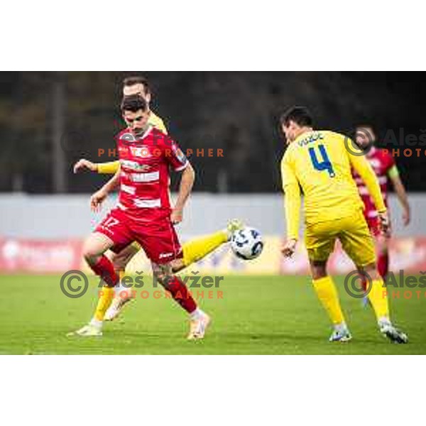 Filip Kosi in action during Prva liga Telemach 2025/26 football match between NK Aluminij and NK Domzale in Sportni park Kidricevo, Slovenia on November 8, 2025. Photo: Jure Banfi