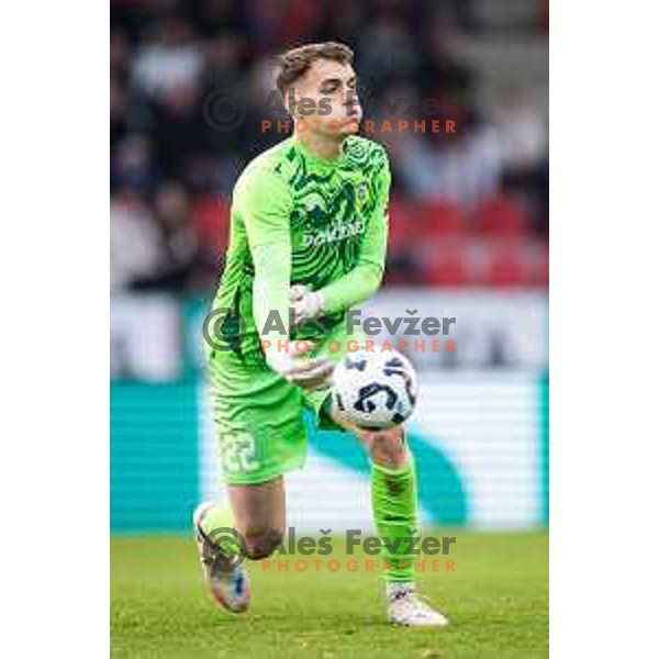 Benjamin Maticic in action during Prva liga Telemach 2025/26 football match between NK Aluminij and NK Domzale in Sportni park Kidricevo, Slovenia on November 8, 2025. Photo: Jure Banfi