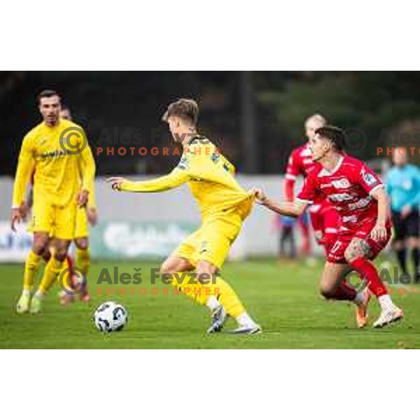 Filip Kosi in action during Prva liga Telemach 2025/26 football match between NK Aluminij and NK Domzale in Sportni park Kidricevo, Slovenia on November 8, 2025. Photo: Jure Banfi