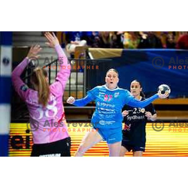 Philomena Egger of Krim OTP Group Mercator in action during EHF Women’s Champions League 2025/2026 handball match between Krim OTP Group Mercator (SLO) and Odense Handbold (DEN) in Ljubljana, Slovenia on November 8, 2025. Photo: Filip Barbalic