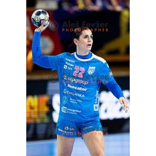 Tamara Horacek of Krim OTP Group Mercator in action during EHF Women’s Champions League 2025/2026 handball match between Krim OTP Group Mercator (SLO) and Odense Handbold (DEN) in Ljubljana, Slovenia on November 8, 2025. Photo: Filip Barbalic