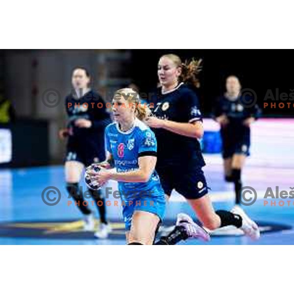 Tamara Mavsar of Krim OTP Group Mercator in action during EHF Women’s Champions League 2025/2026 handball match between Krim OTP Group Mercator (SLO) and Odense Handbold (DEN) in Ljubljana, Slovenia on November 8, 2025. Photo: Filip Barbalic
