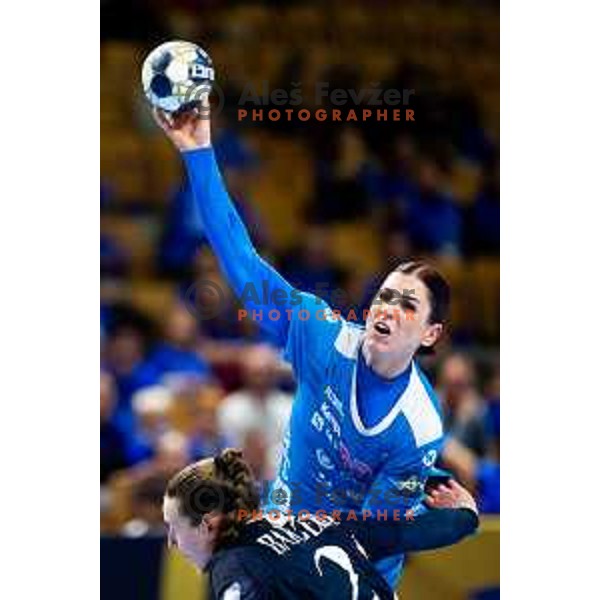 Tamara Horacek of Krim OTP Group Mercator in action during EHF Women’s Champions League 2025/2026 handball match between Krim OTP Group Mercator (SLO) and Odense Handbold (DEN) in Ljubljana, Slovenia on November 8, 2025. Photo: Filip Barbalic