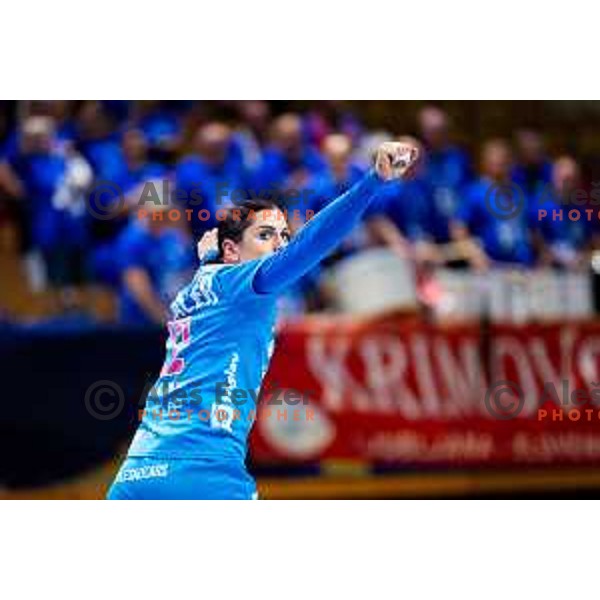 Tamara Horacek of Krim OTP Group Mercator in action during EHF Women’s Champions League 2025/2026 handball match between Krim OTP Group Mercator (SLO) and Odense Handbold (DEN) in Ljubljana, Slovenia on November 8, 2025. Photo: Filip Barbalic