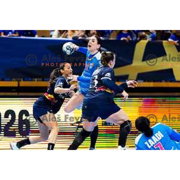 Tamara Horacek of Krim OTP Group Mercator in action during EHF Women’s Champions League 2025/2026 handball match between Krim OTP Group Mercator (SLO) and Odense Handbold (DEN) in Ljubljana, Slovenia on November 8, 2025. Photo: Filip Barbalic