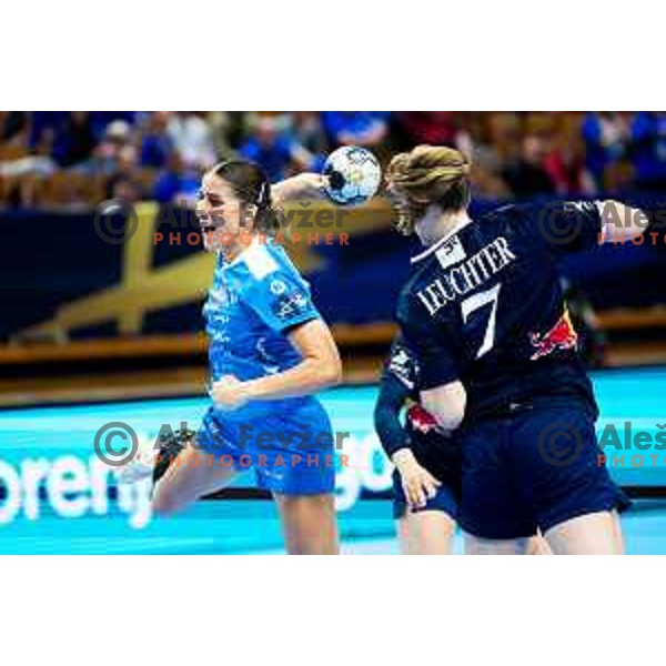 Ana Abina of Krim OTP Group Mercator in action during EHF Women’s Champions League 2025/2026 handball match between Krim OTP Group Mercator (SLO) and Odense Handbold (DEN) in Ljubljana, Slovenia on November 8, 2025. Photo: Filip Barbalic