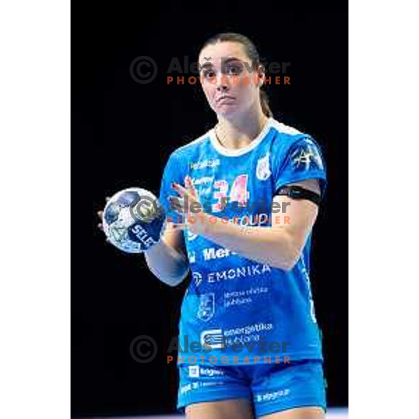Sofie Bardrum-Larsen of Krim OTP Group Mercator in action during EHF Women’s Champions League 2025/2026 handball match between Krim OTP Group Mercator (SLO) and Odense Handbold (DEN) in Ljubljana, Slovenia on November 8, 2025. Photo: Filip Barbalic