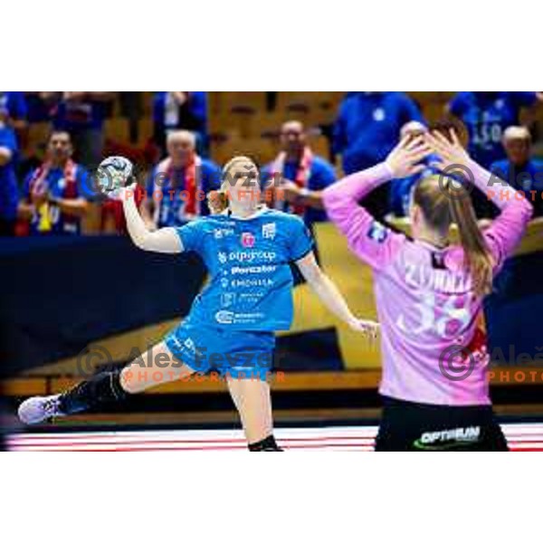 Tamara Mavsar of Krim OTP Group Mercator in action during EHF Women’s Champions League 2025/2026 handball match between Krim OTP Group Mercator (SLO) and Odense Handbold (DEN) in Ljubljana, Slovenia on November 8, 2025. Photo: Filip Barbalic