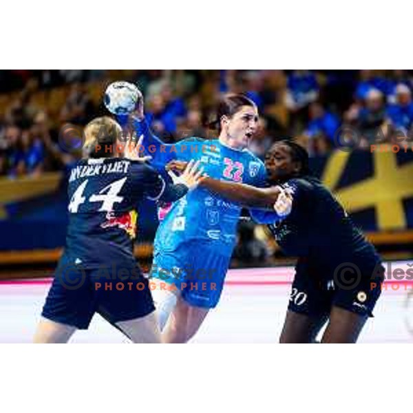 Tamara Horacek of Krim OTP Group Mercator in action during EHF Women’s Champions League 2025/2026 handball match between Krim OTP Group Mercator (SLO) and Odense Handbold (DEN) in Ljubljana, Slovenia on November 8, 2025. Photo: Filip Barbalic