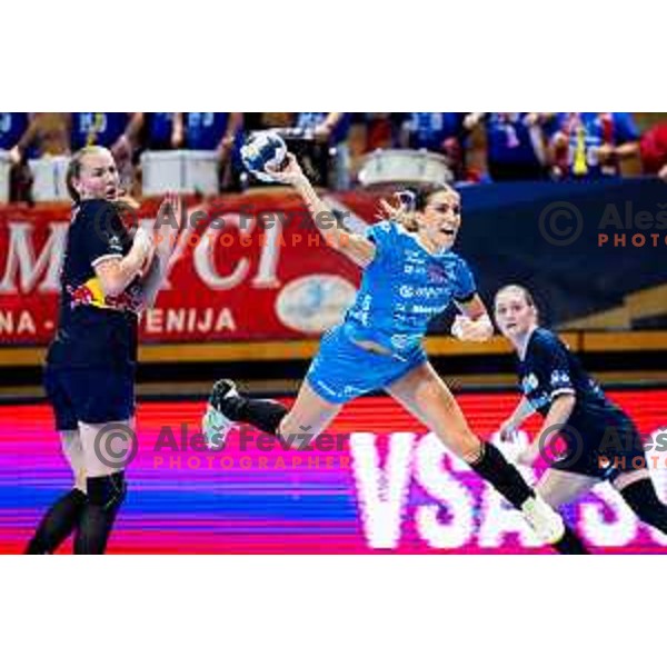Ana Abina of Krim OTP Group Mercator in action during EHF Women’s Champions League 2025/2026 handball match between Krim OTP Group Mercator (SLO) and Odense Handbold (DEN) in Ljubljana, Slovenia on November 8, 2025. Photo: Filip Barbalic