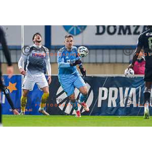 in action during Prva liga Telemach 2025/2026 football match between Kalcer Radomlje and Maribor in Domzale, Slovenia on November 8, 2025