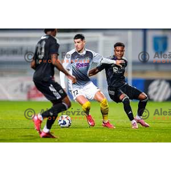 in action during Prva liga Telemach 2025/2026 football match between Kalcer Radomlje and Maribor in Domzale, Slovenia on November 8, 2025