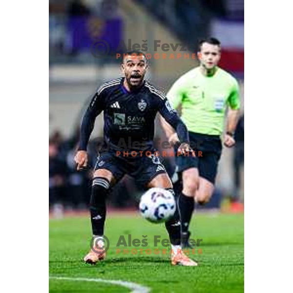 Hilal Soudani in action during Prva liga Telemach 2025/2026 football match between Kalcer Radomlje and Maribor in Domzale, Slovenia on November 8, 2025
