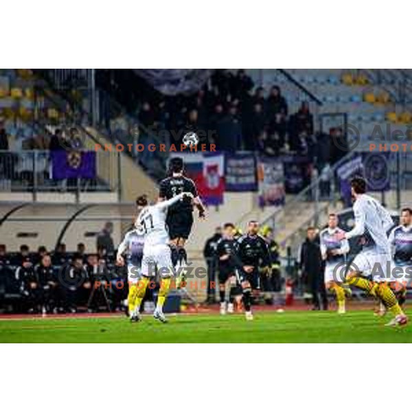 in action during Prva liga Telemach 2025/2026 football match between Kalcer Radomlje and Maribor in Domzale, Slovenia on November 8, 2025