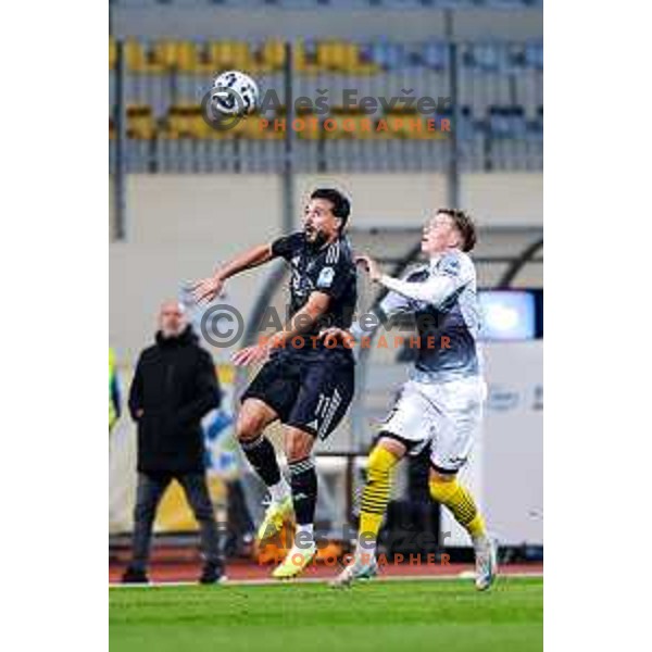 in action during Prva liga Telemach 2025/2026 football match between Kalcer Radomlje and Maribor in Domzale, Slovenia on November 8, 2025