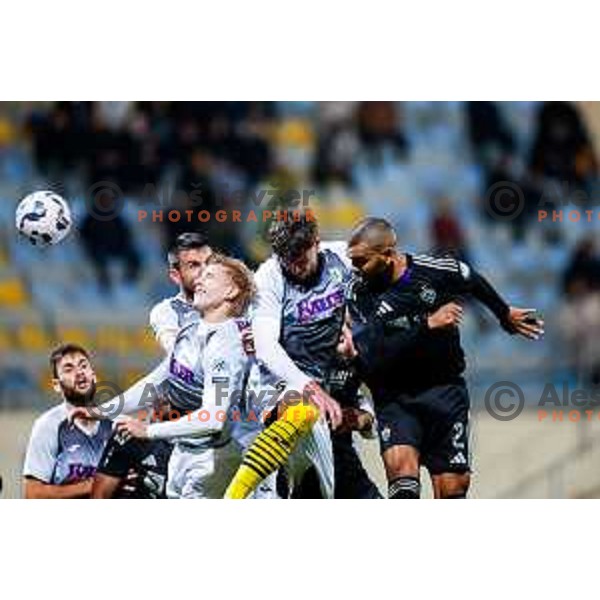 in action during Prva liga Telemach 2025/2026 football match between Kalcer Radomlje and Maribor in Domzale, Slovenia on November 8, 2025