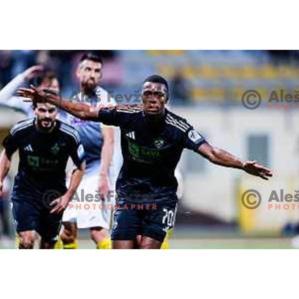 in action during Prva liga Telemach 2025/2026 football match between Kalcer Radomlje and Maribor in Domzale, Slovenia on November 8, 2025