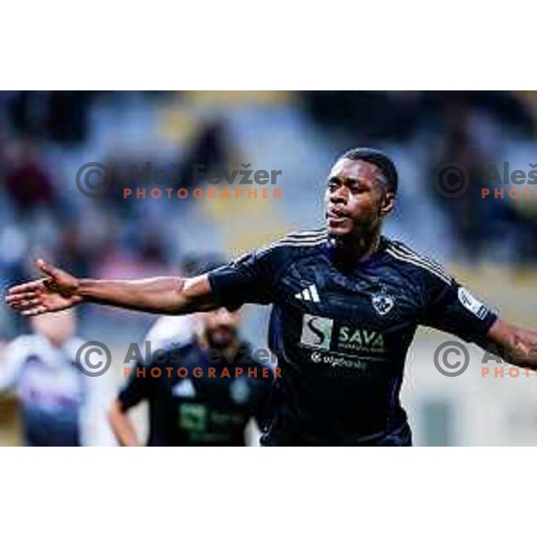 in action during Prva liga Telemach 2025/2026 football match between Kalcer Radomlje and Maribor in Domzale, Slovenia on November 8, 2025