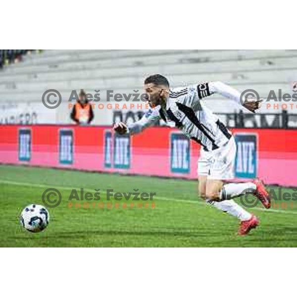 Nino Kouter in action during Prva liga Telemach 2025/26 football match between NK Mura and NK Koper in Fazanerija, Murska Sobota, Slovenia on November 7, 2025. Photo: Jure Banfi