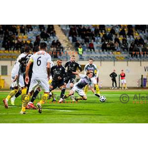 Hilal Soudani in action during Prva liga Telemach 2025/2026 football match between Kalcer Radomlje and Maribor in Domzale, Slovenia on November 8, 2025