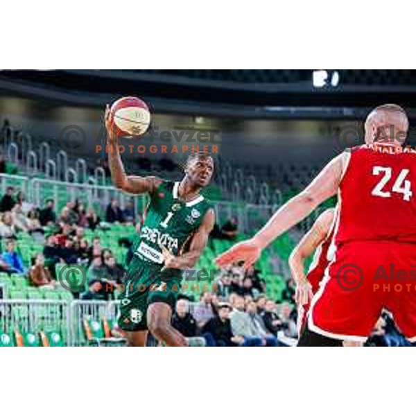 Umoja Gibson in action during AdmiralBet ABA League 2025/2026 basketball match between Cedevita Olimpija (SLO) and Vienna (AUT) in SRC Stozice, Ljubljana, Slovenia on November 9, 2025.