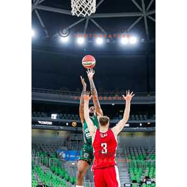 DJ Stewart in action during AdmiralBet ABA League 2025/2026 basketball match between Cedevita Olimpija (SLO) and Vienna (AUT) in SRC Stozice, Ljubljana, Slovenia on November 9, 2025.
