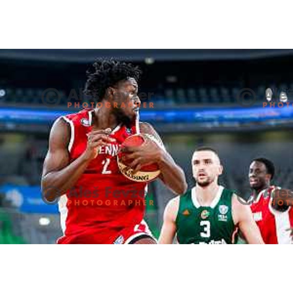 in action during AdmiralBet ABA League 2025/2026 basketball match between Cedevita Olimpija (SLO) and Vienna (AUT) in SRC Stozice, Ljubljana, Slovenia on November 9, 2025.