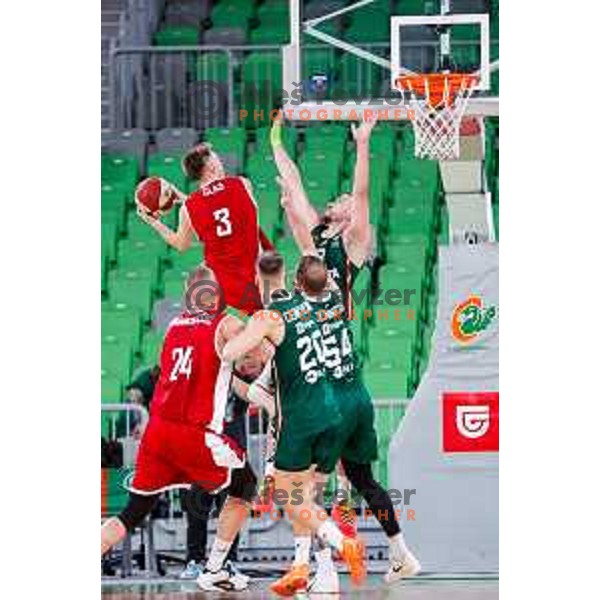Gregor Glas in action during AdmiralBet ABA League 2025/2026 basketball match between Cedevita Olimpija (SLO) and Vienna (AUT) in SRC Stozice, Ljubljana, Slovenia on November 9, 2025.