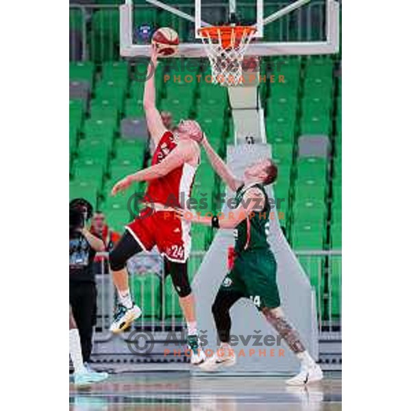 Thomas Kennedy in action during AdmiralBet ABA League 2025/2026 basketball match between Cedevita Olimpija (SLO) and Vienna (AUT) in SRC Stozice, Ljubljana, Slovenia on November 9, 2025.